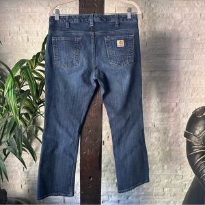 CARHARTT Curvy Fit Blue Medium Wash Denim Bootcut Jeans Medium Rise Size 6 (28)